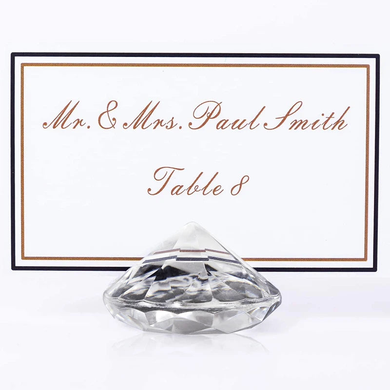 Diamond Acrylic Card Holder Crystal Number Name Card Stand 5/10Pcs