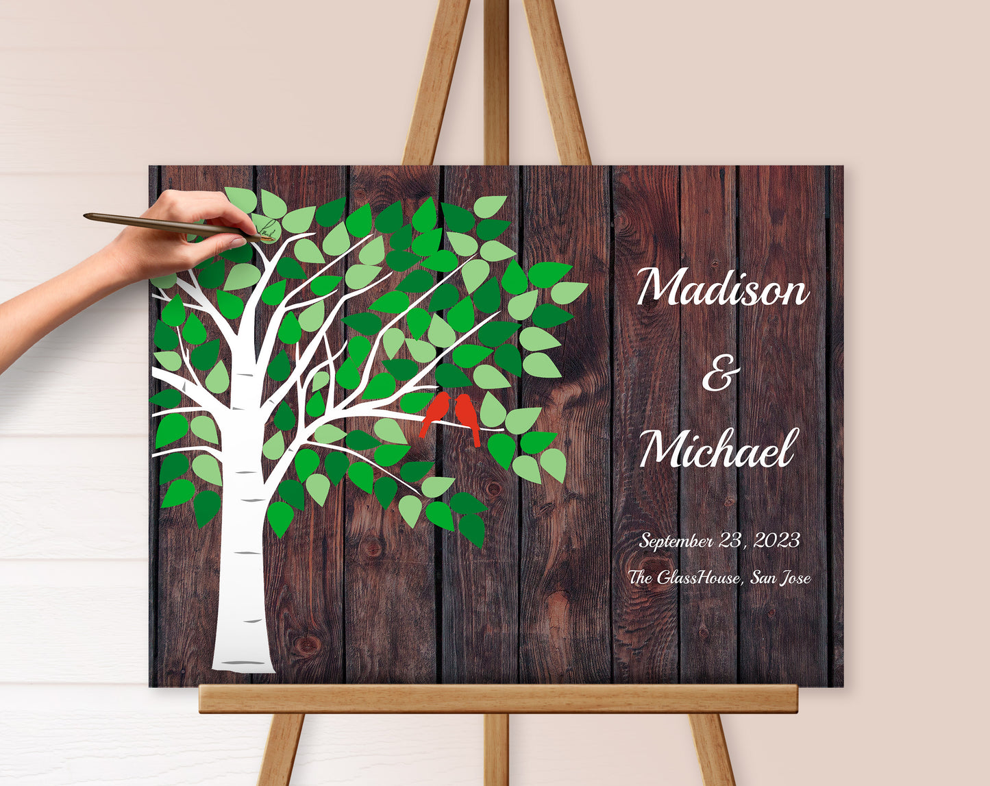 Wedding gift personalized vintage guest book