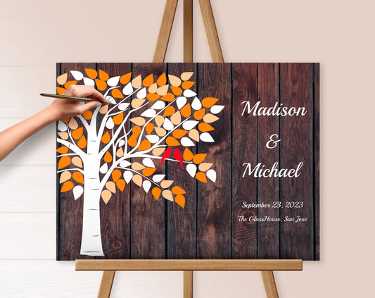 Wedding gift, personalized vintage guest book