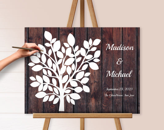 Canvas wedding guest book. Perfect for signatures or fingerprints. Unique alternative instead of clissic paper guest book.