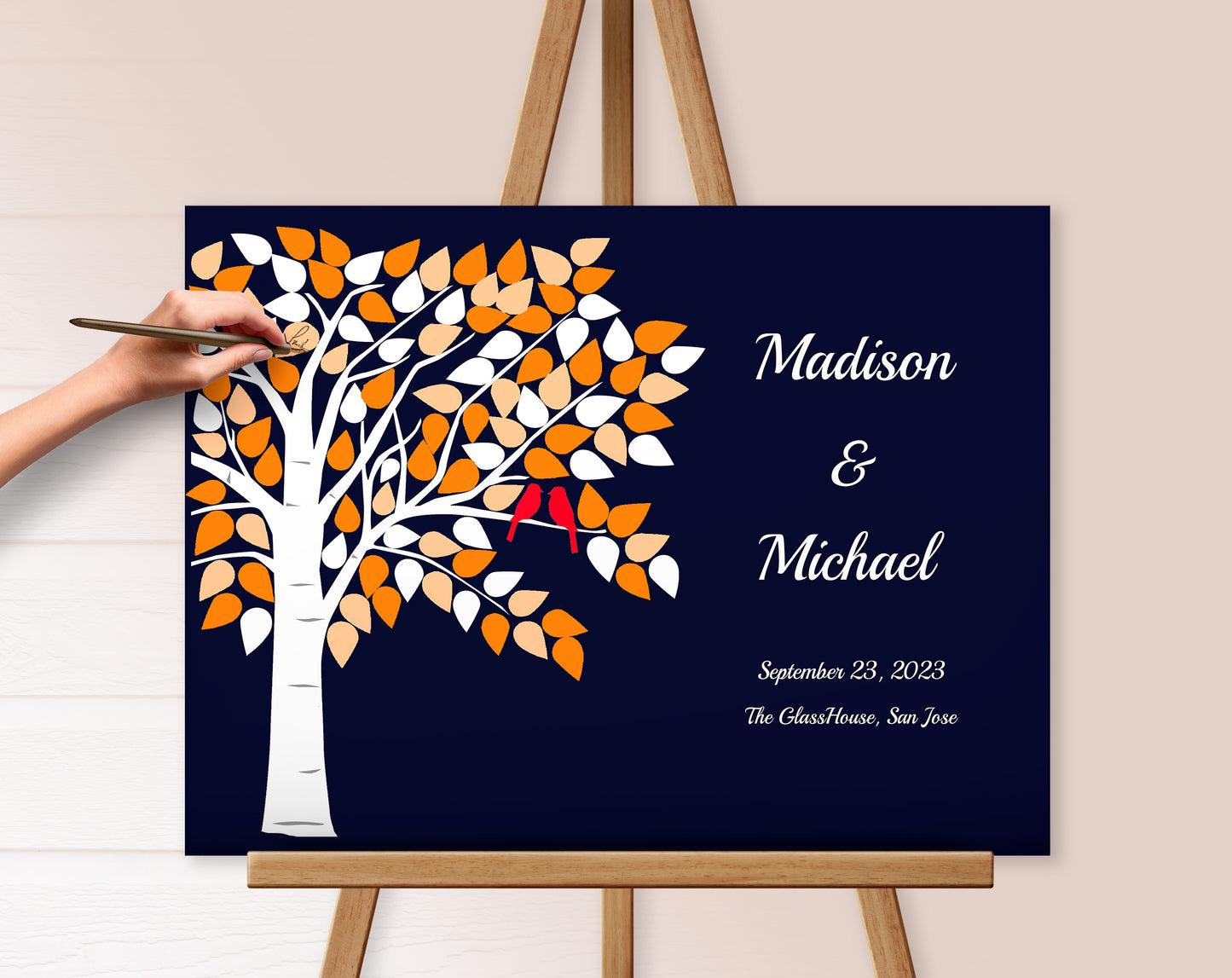 Wedding gift personalized vintage guest book