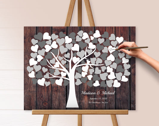 Wedding gift personalized vintage canvas guest book
