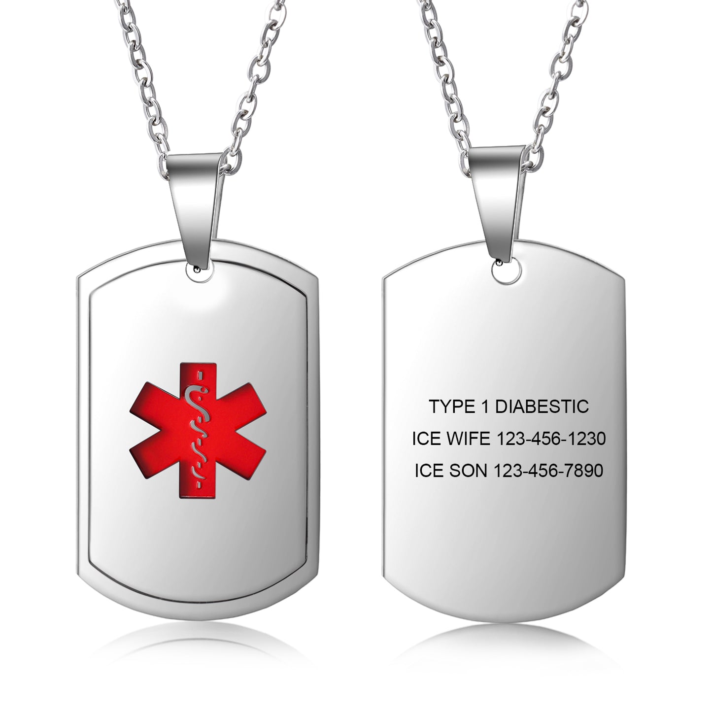 Custom Stainless Steel data sign Necklace