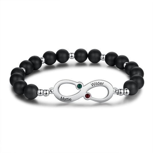 Personalized Infinity bead Bracelet