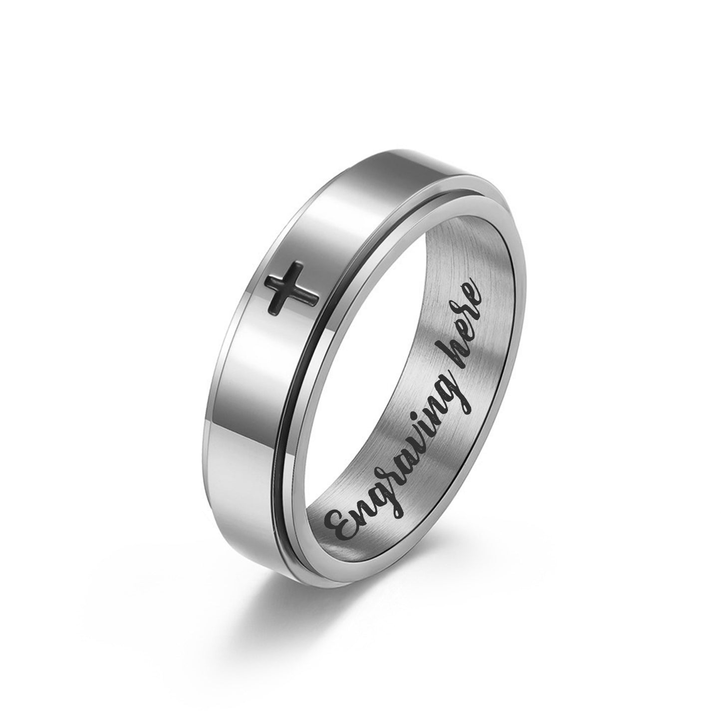 Custom Titanium Steel Name Ring