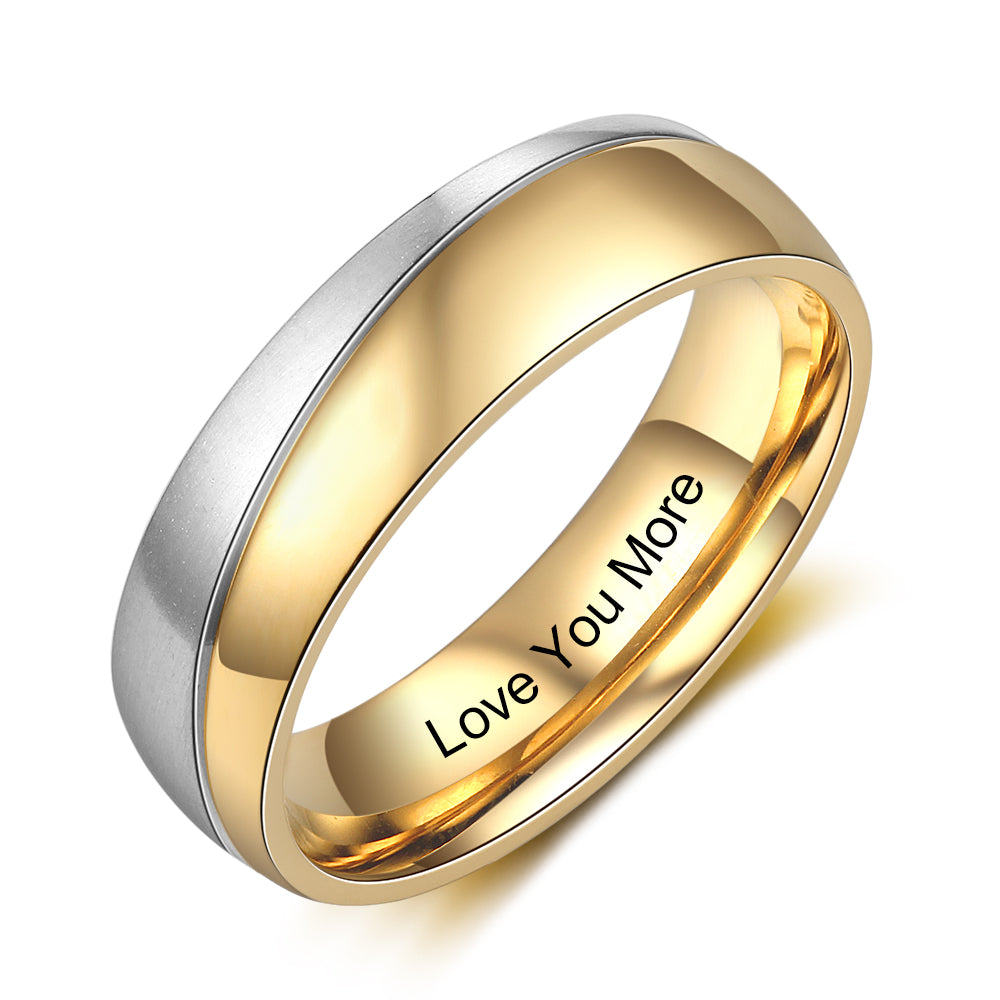 Personalized Stainless Steel Counple Ring