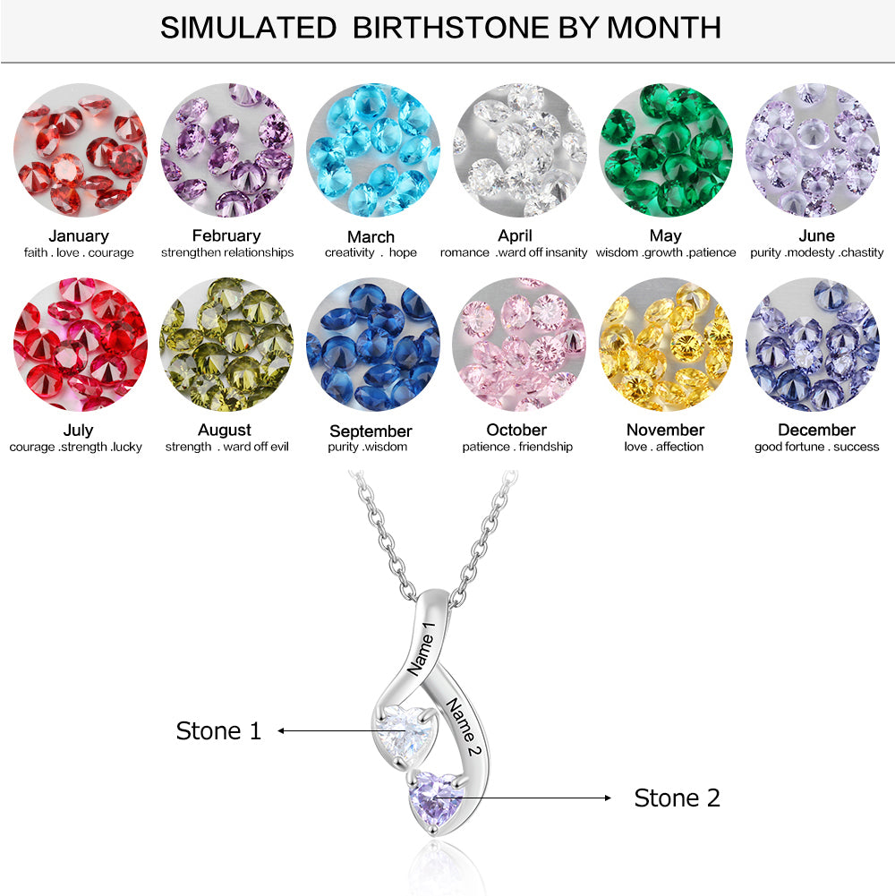 Elegant 925 Sterling Silver Birthstone Necklace