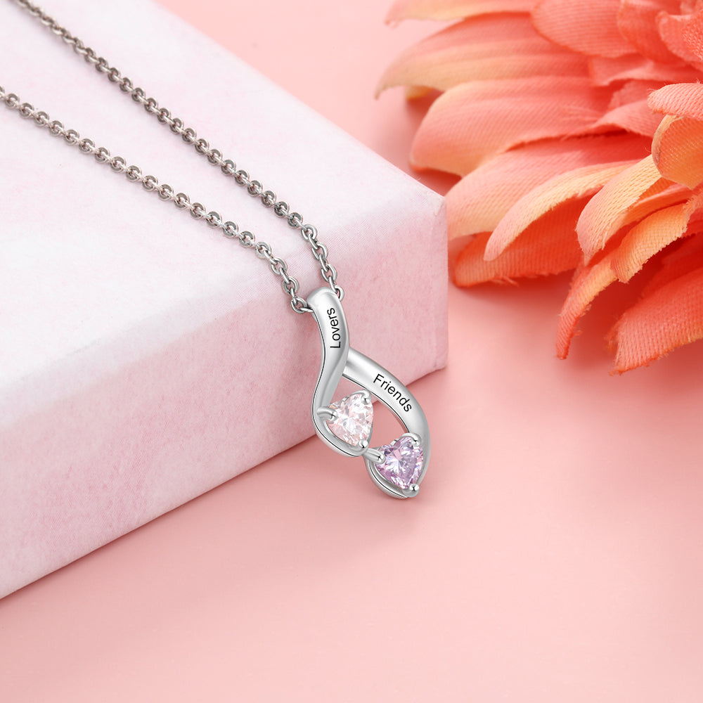 Elegant 925 Sterling Silver Birthstone Necklace