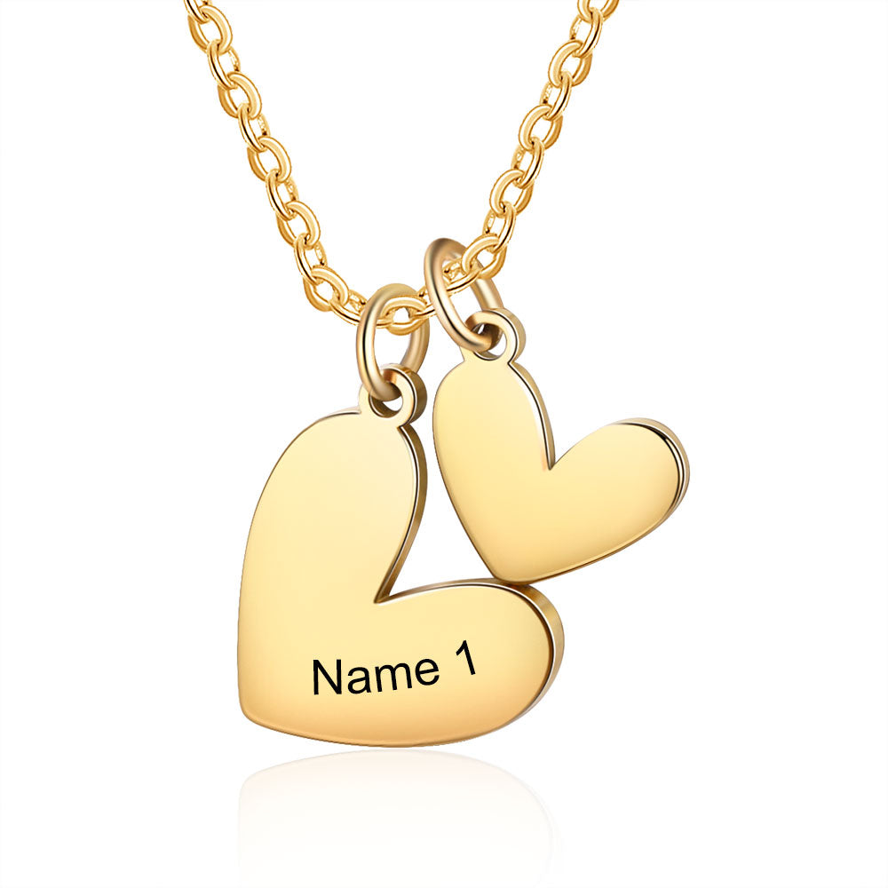 Engraving Stainless Steel Heart Necklace