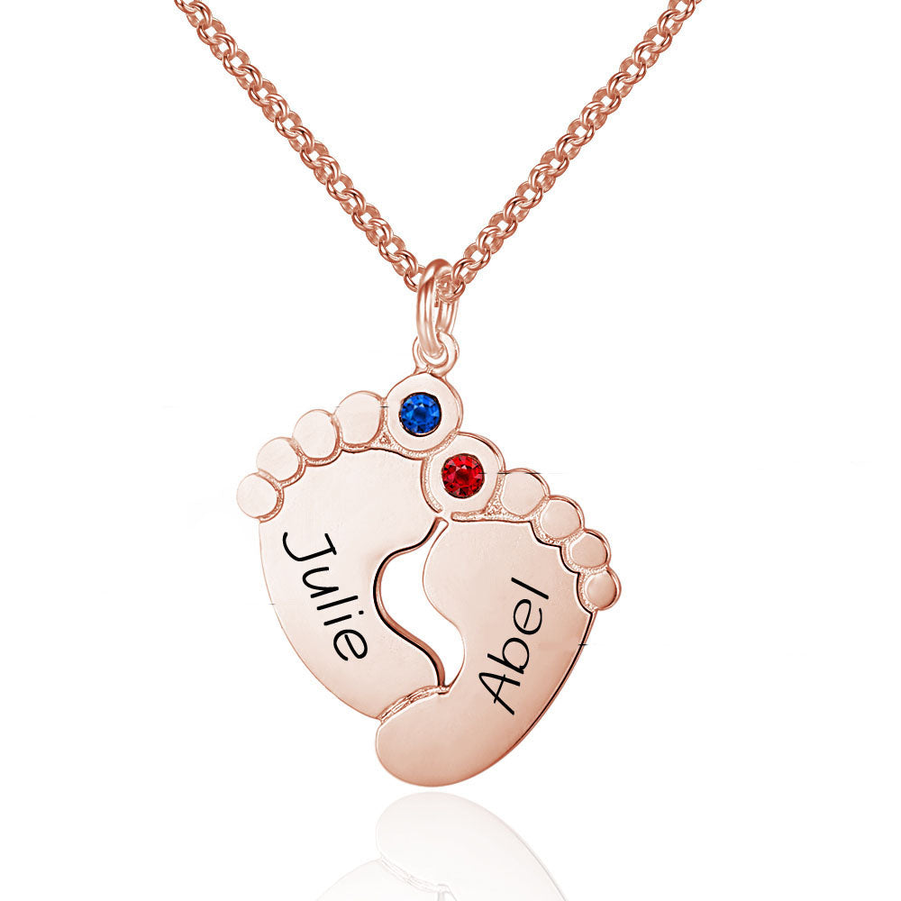 Custom baby Feet Necklace 925 sterling silver