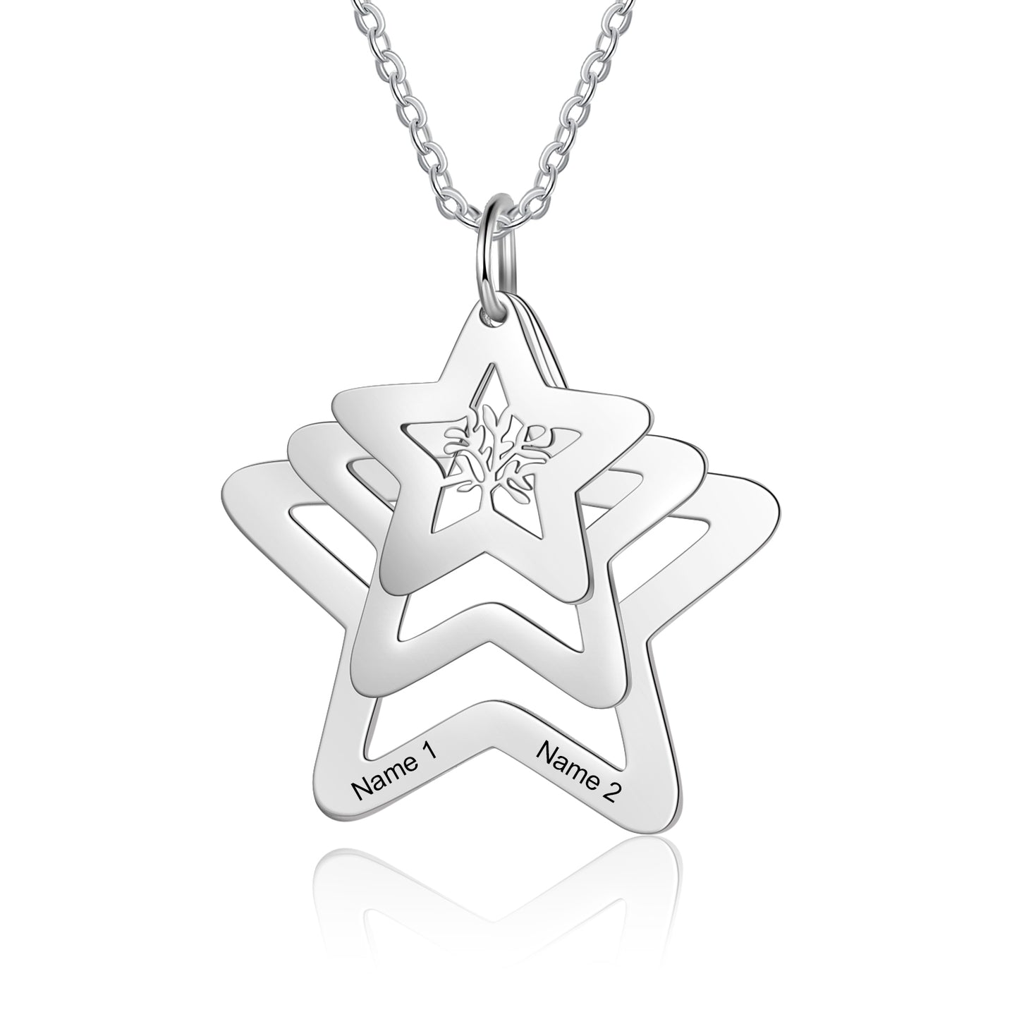 Personalized Stainless Steel Star Pendant Necklace