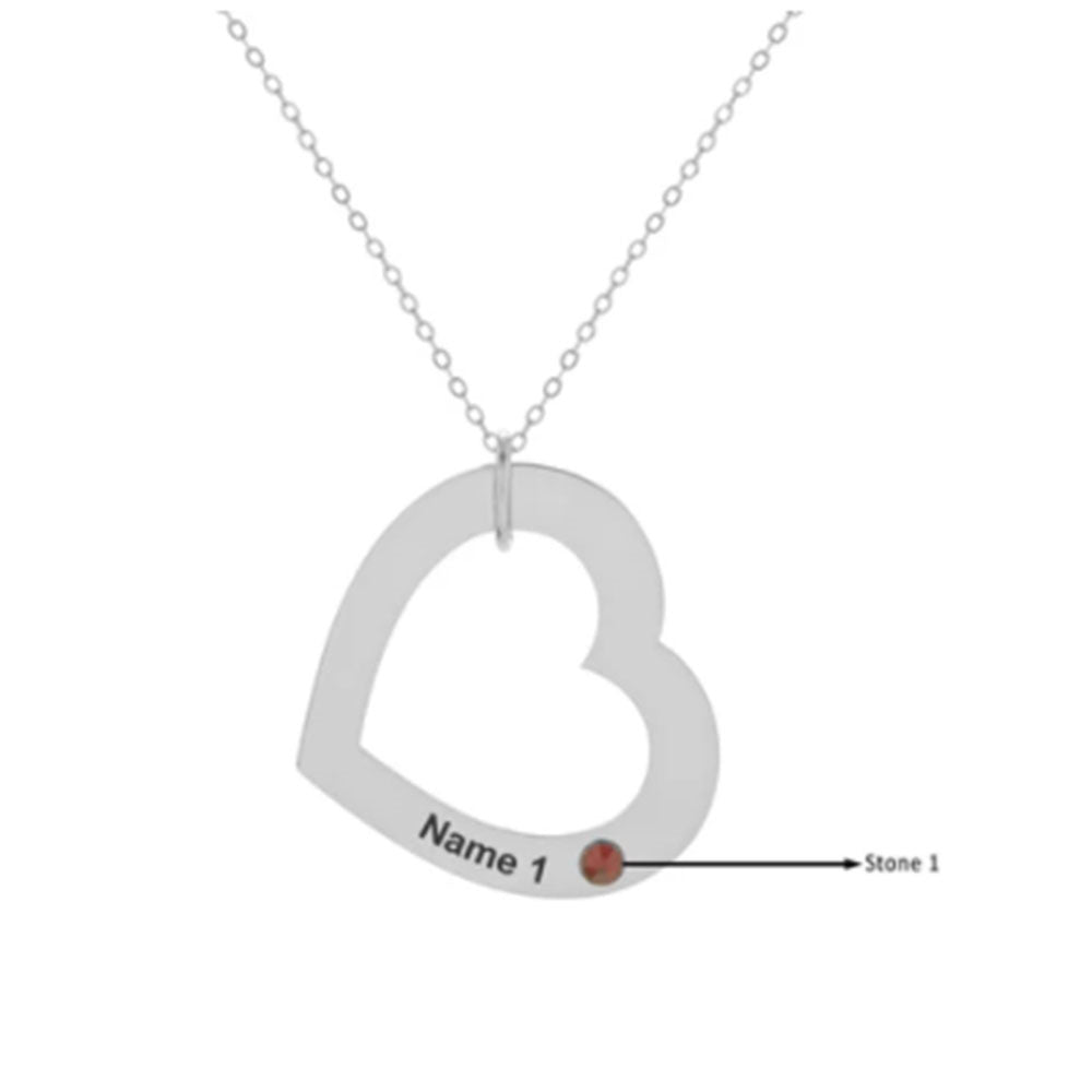 Custom 925 Sterling Silver Heart Necklace