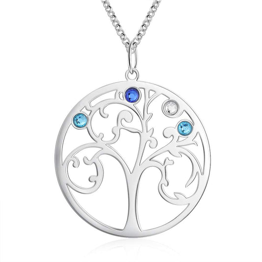 925 Sterling Silver Personalized Family Tree of life Necklace