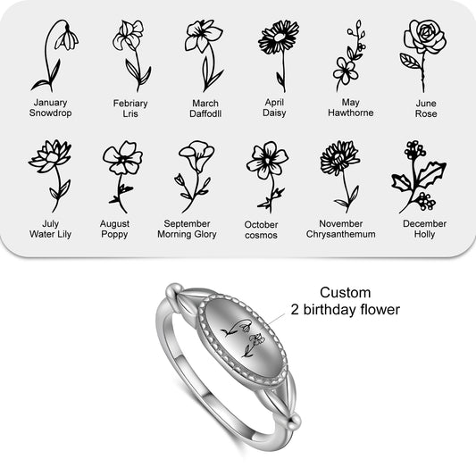 Custom Birthflower Ring