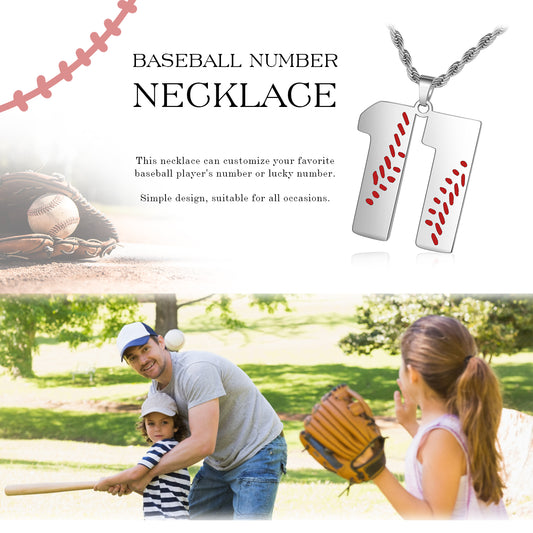 Custom Baseball Number Necklace