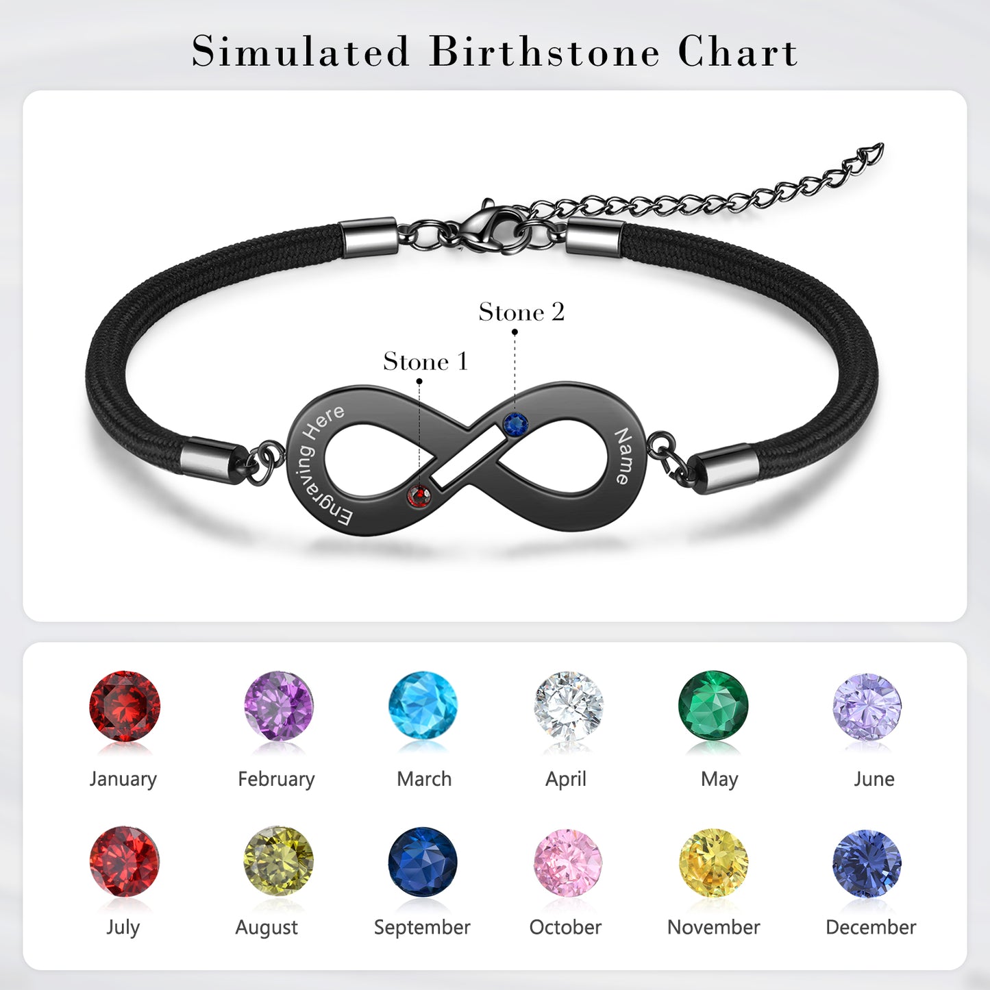 Personalized Stainless Steel Infinity Couple Bracelet