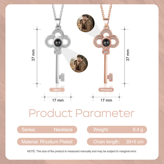 Custom Key Projection Couple Necklace