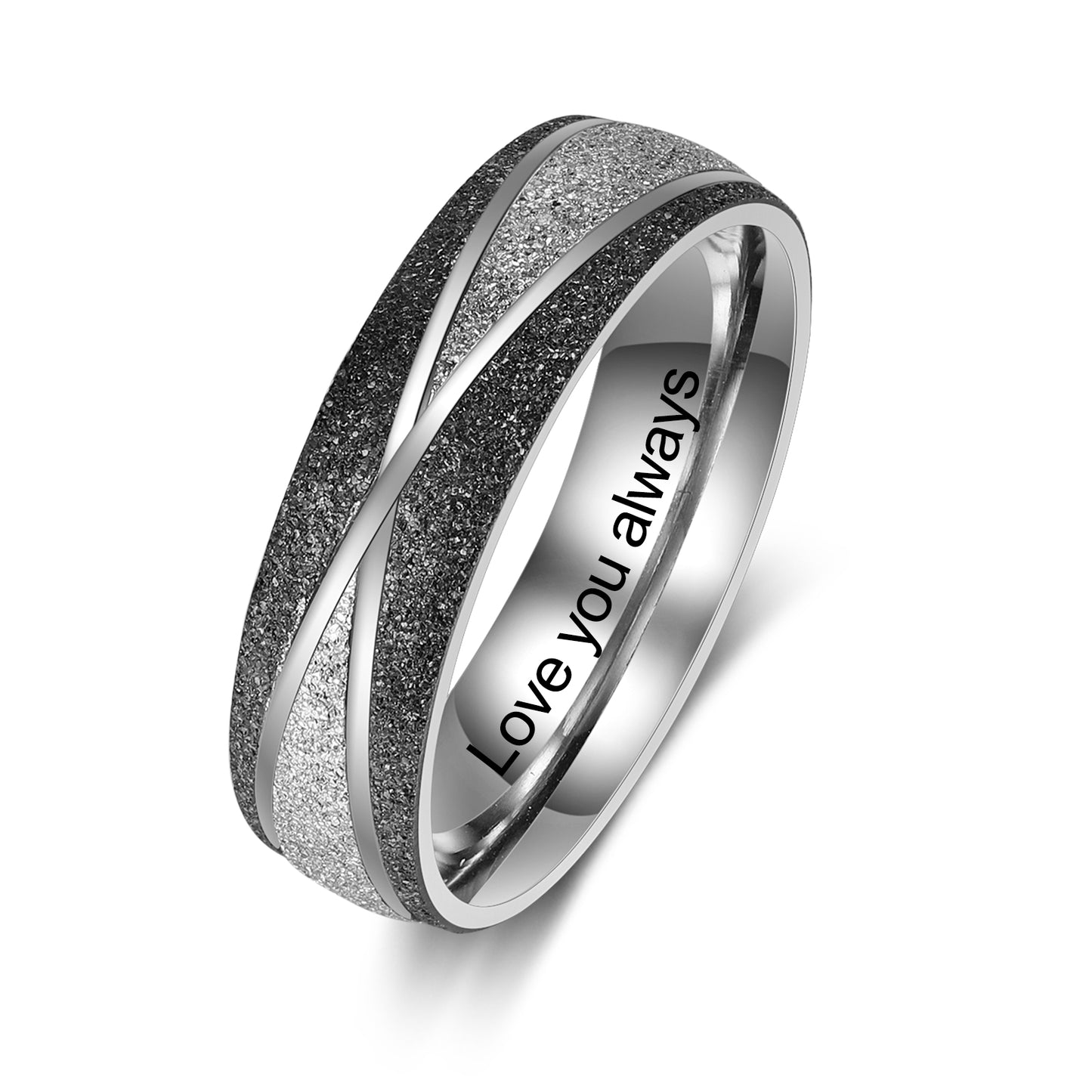 Custom Name Stainless Steel Couple Ring