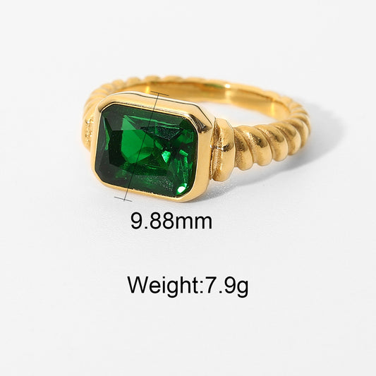 Braided Emerald Gem Ring