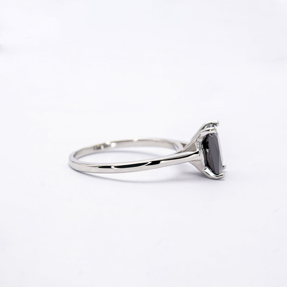 925 Sterling Silver Black Opal Ring