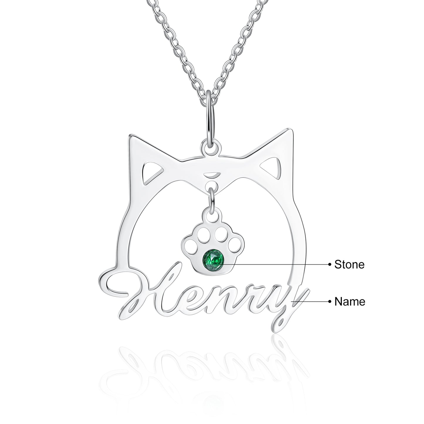 Cat Name Line 925 silver Name Necklace