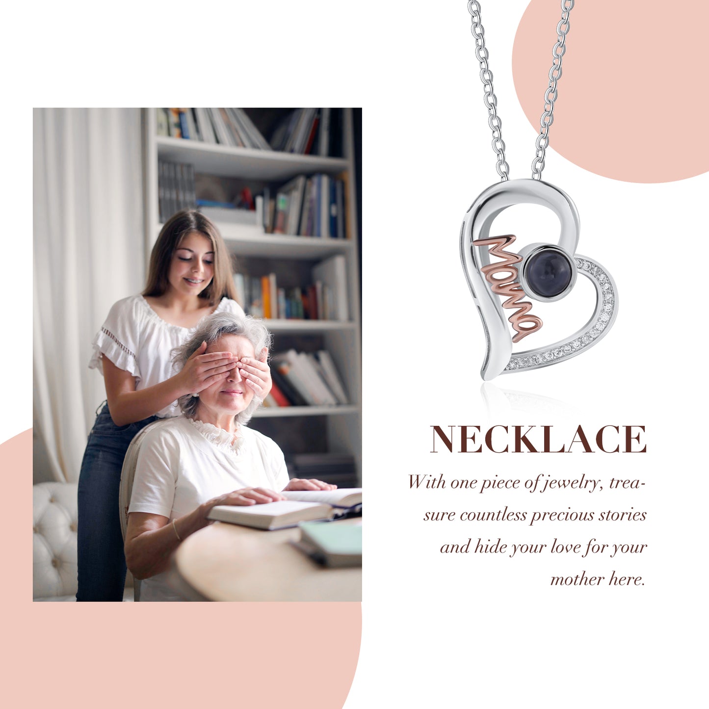 Custom Photo Projection Necklace with Mama
