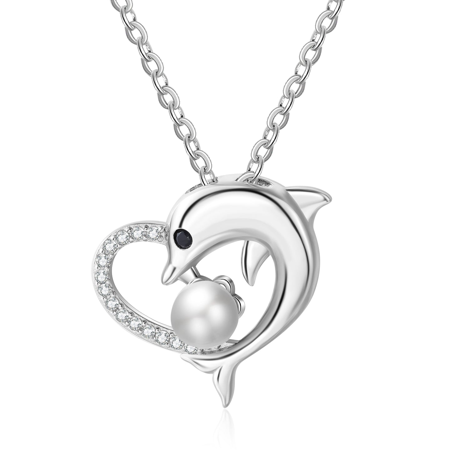 Custom Heart Necklace with Dolphin