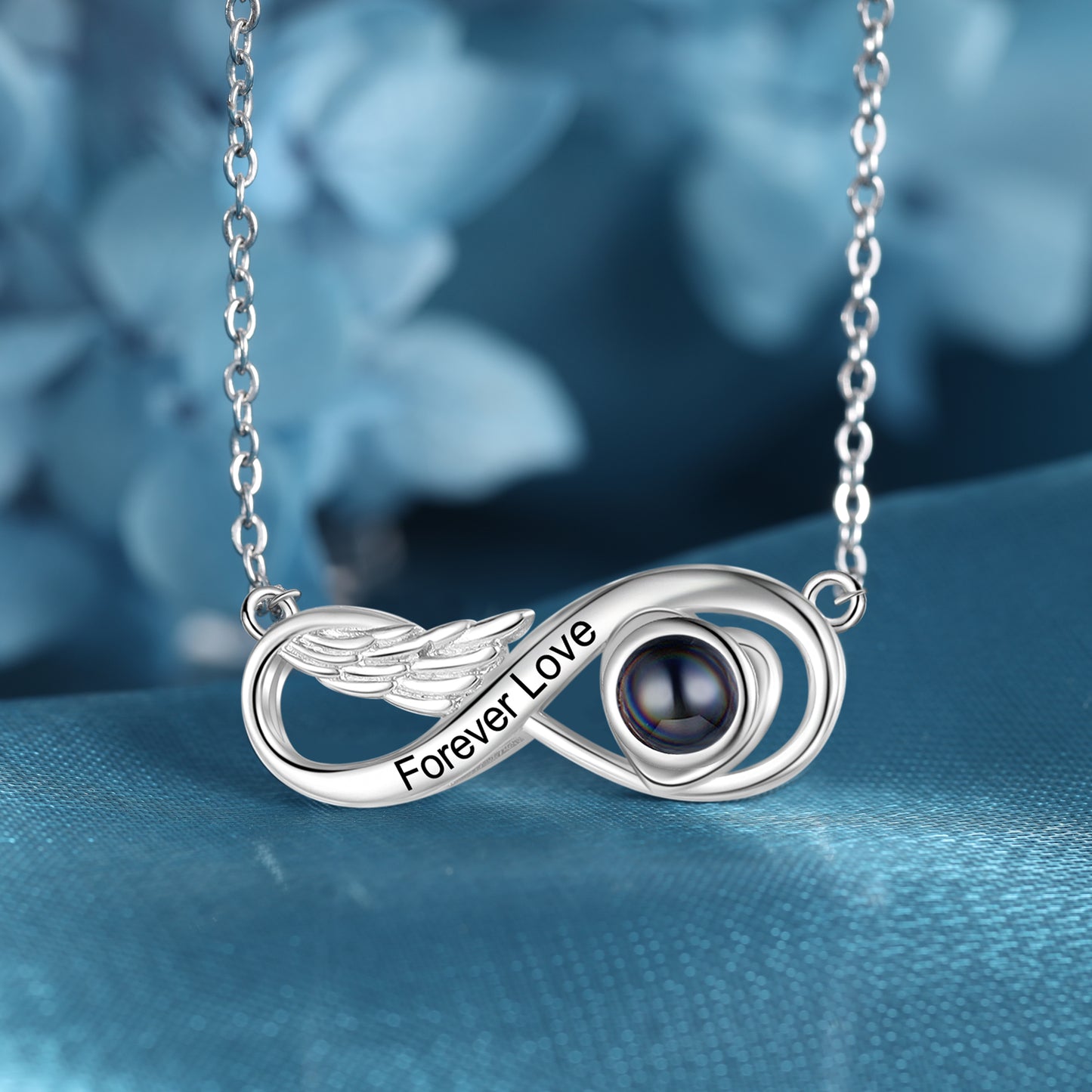 Custom Photo Projection Necklace with Infinity