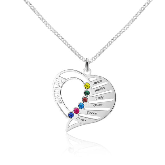 Personalized 925 Sterling Silver Heart-leave Necklace