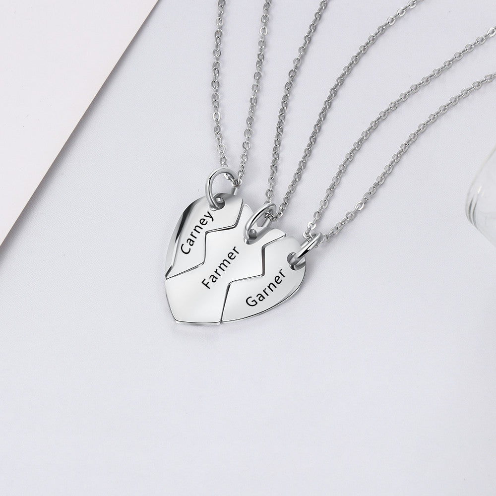Custom Stitched Heart Shaped Flat Necklace