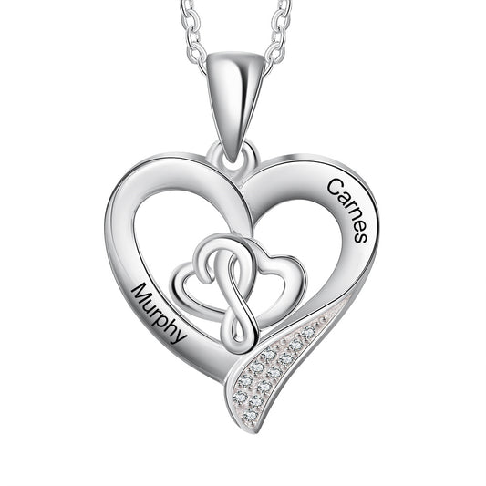Custom Heart Necklace 925 silver elegant