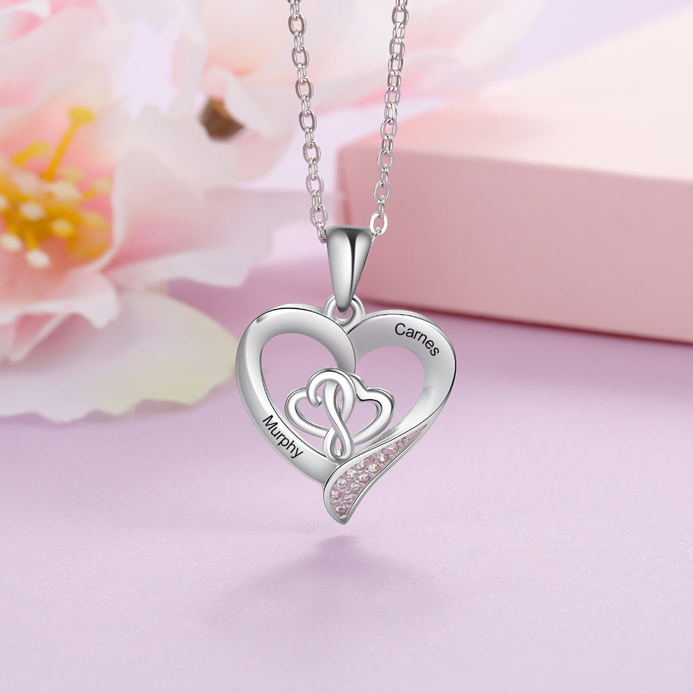 Custom Heart Necklace 925 silver elegant