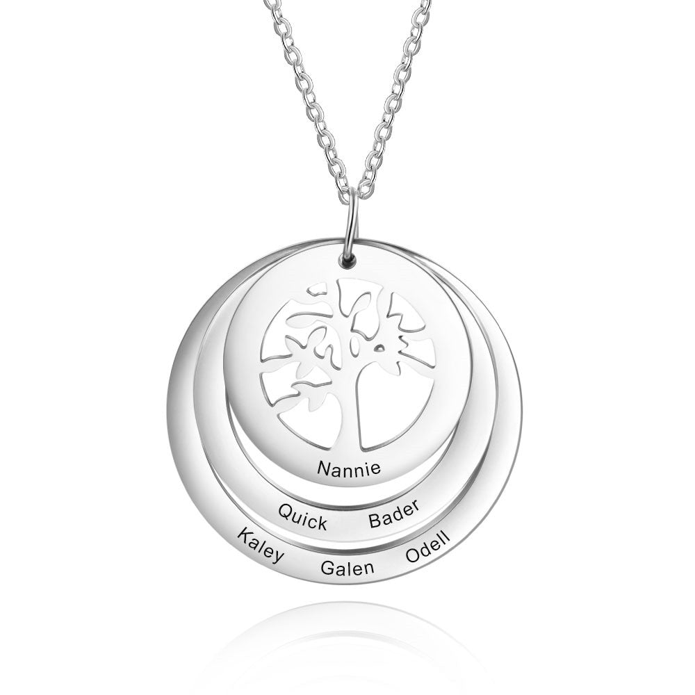 Personalized Stainless Steel Tree Necklace