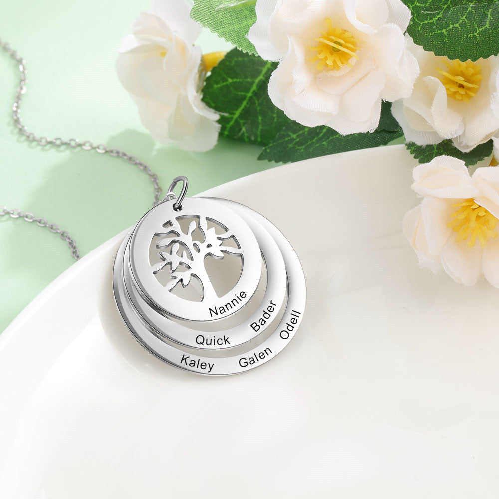 Personalized Stainless Steel Tree Necklace