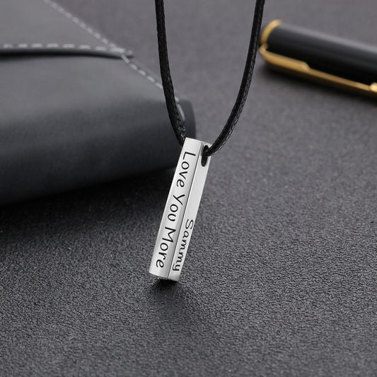 Personalized Name Vertical Bar Necklace