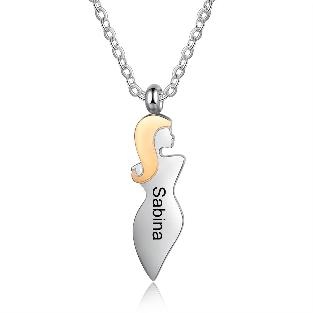 Personalized Stainless Steel Gril Necklace