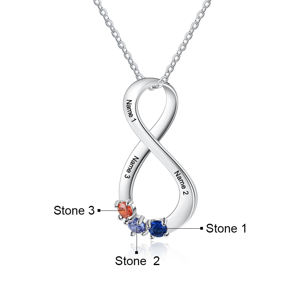 925 Silver Infinity Necklace clear