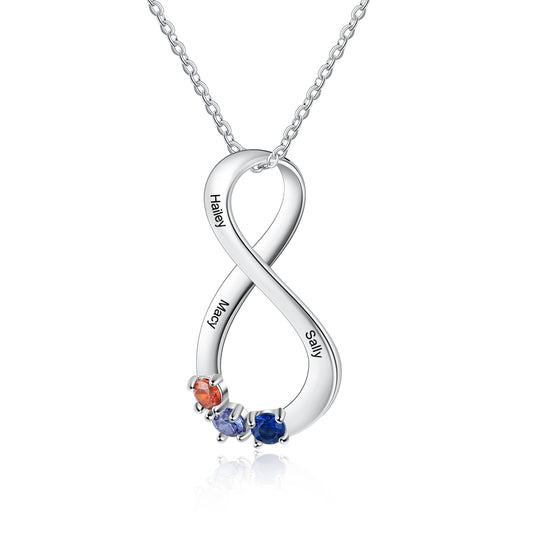 925 Silver Infinity Necklace clear