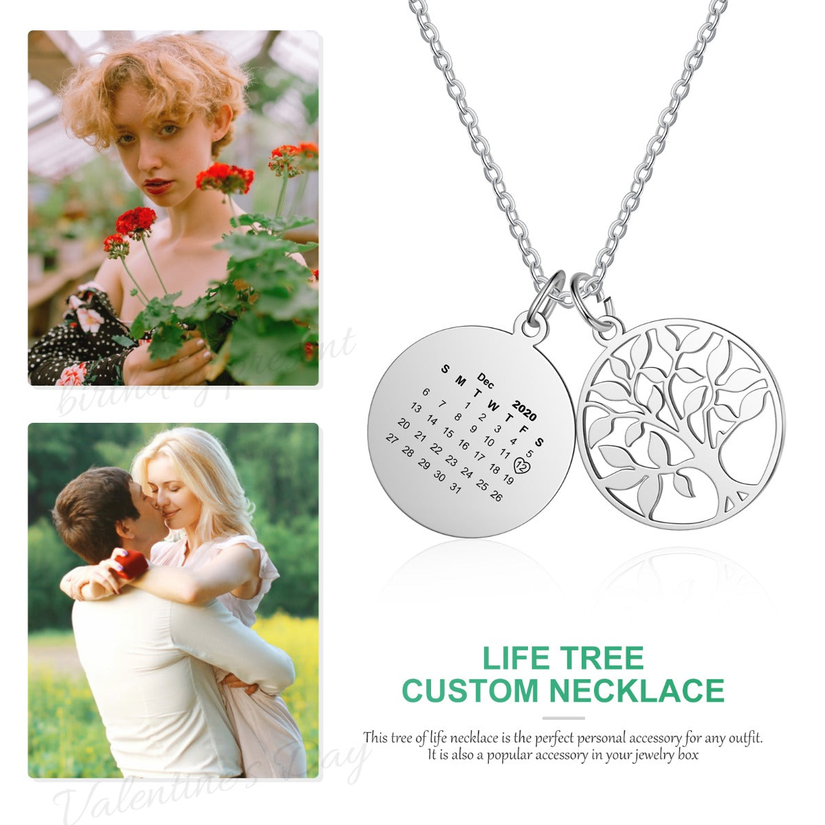 Personalized Stainless Steel Family Tree Necklace