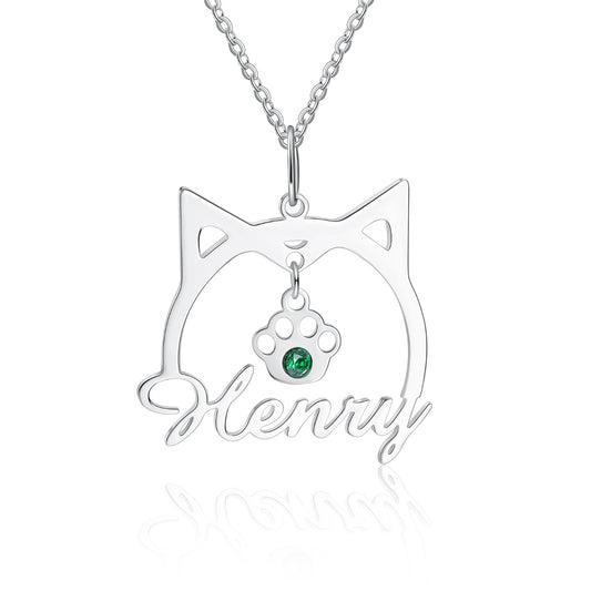 Cat Name Line 925 silver Name Necklace