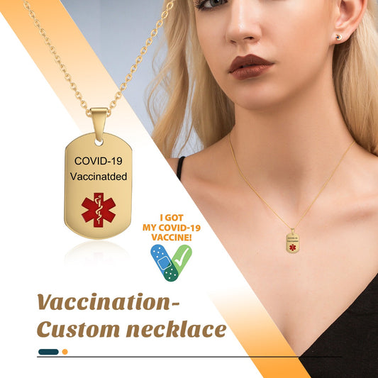 Personalized Titanium Steel Vaccination Necklace