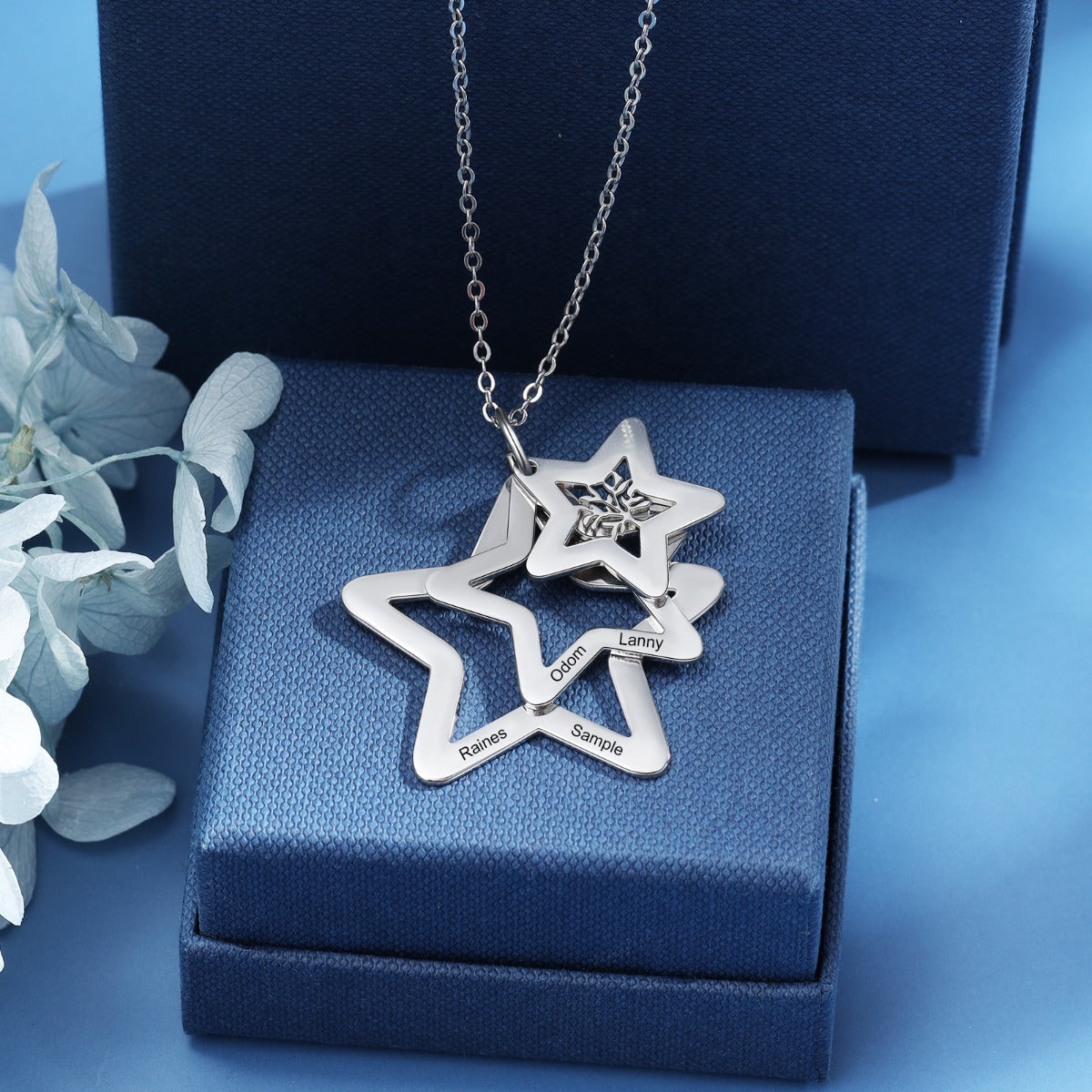 Personalized Stainless Steel Star Pendant Necklace