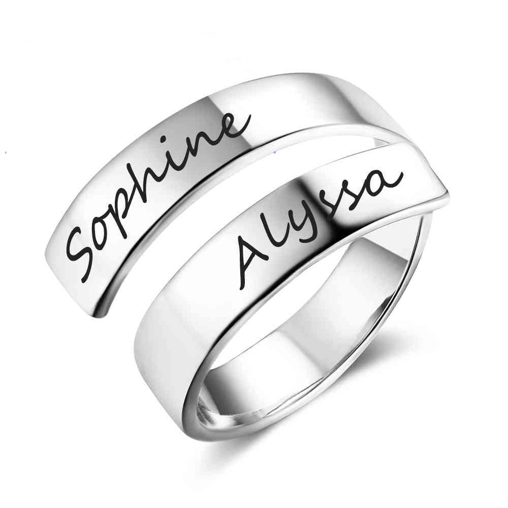 Name Engraved Personalized Opening Ring