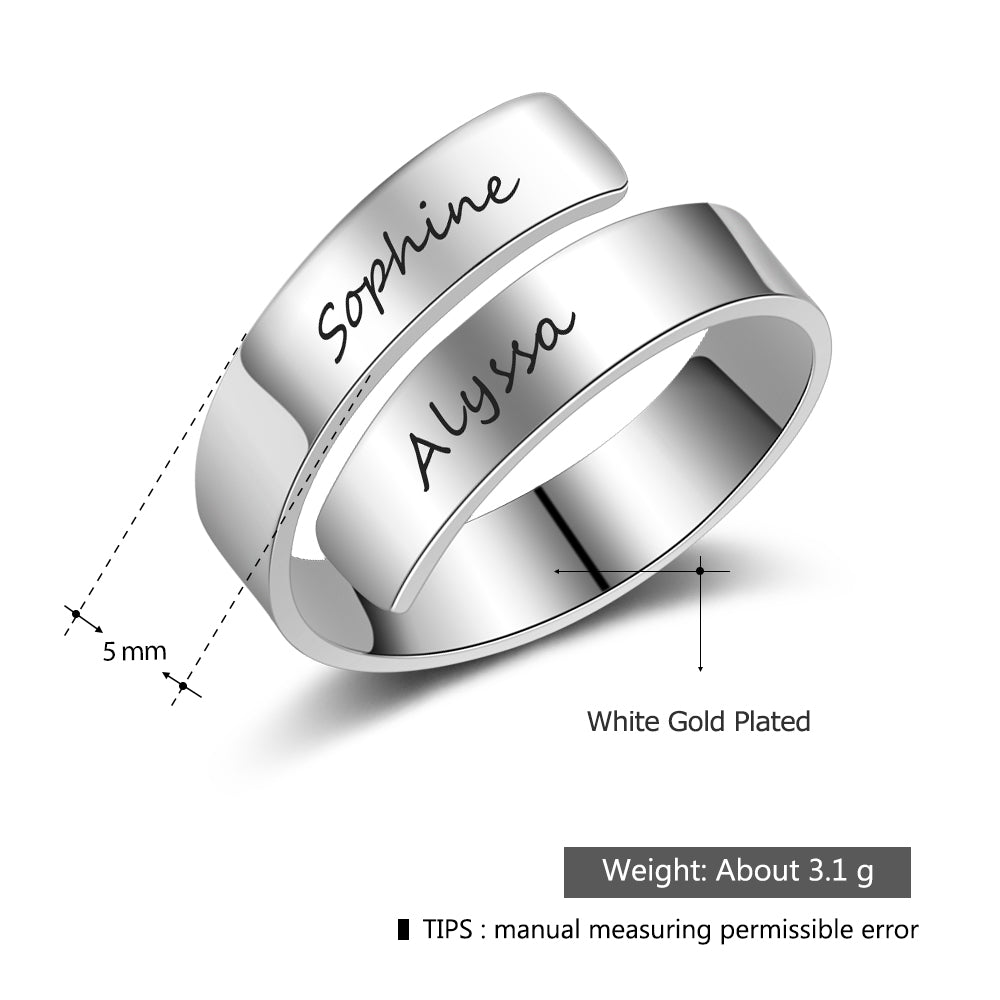 Name Engraved Personalized Opening Ring
