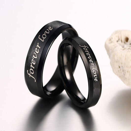 Personalized Stainless Steel Black Ring