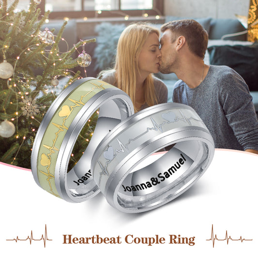 Personalized Stainless Steel luminous Couple Ring