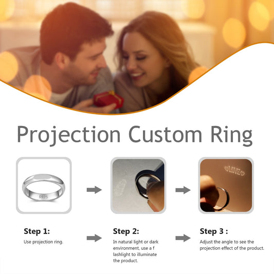 Personalized 925 silver Projection Custom Ring