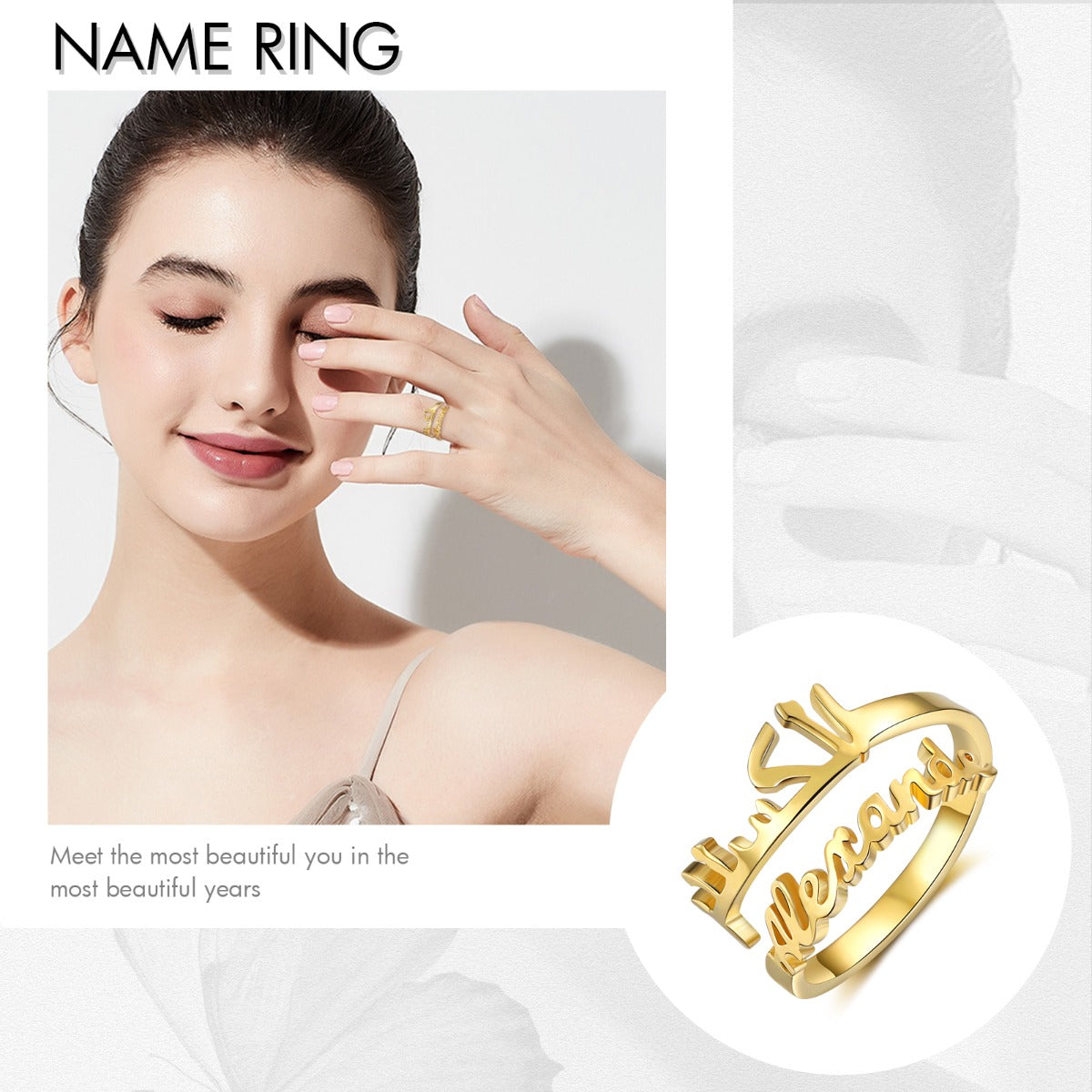 Personalized Double Names Ring