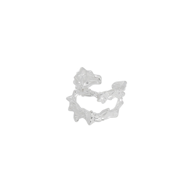 Fashio Double Layer Irregular  925 Sterling Silver Non-Pierced Earring(Single)