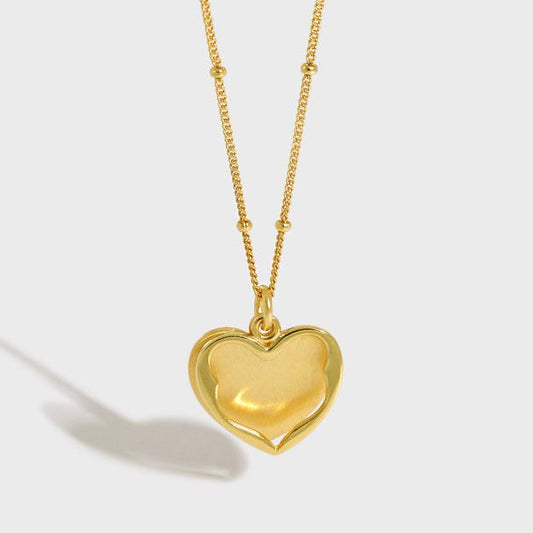 Fashion Irregular Heart Love 925 Sterling Silver Necklace